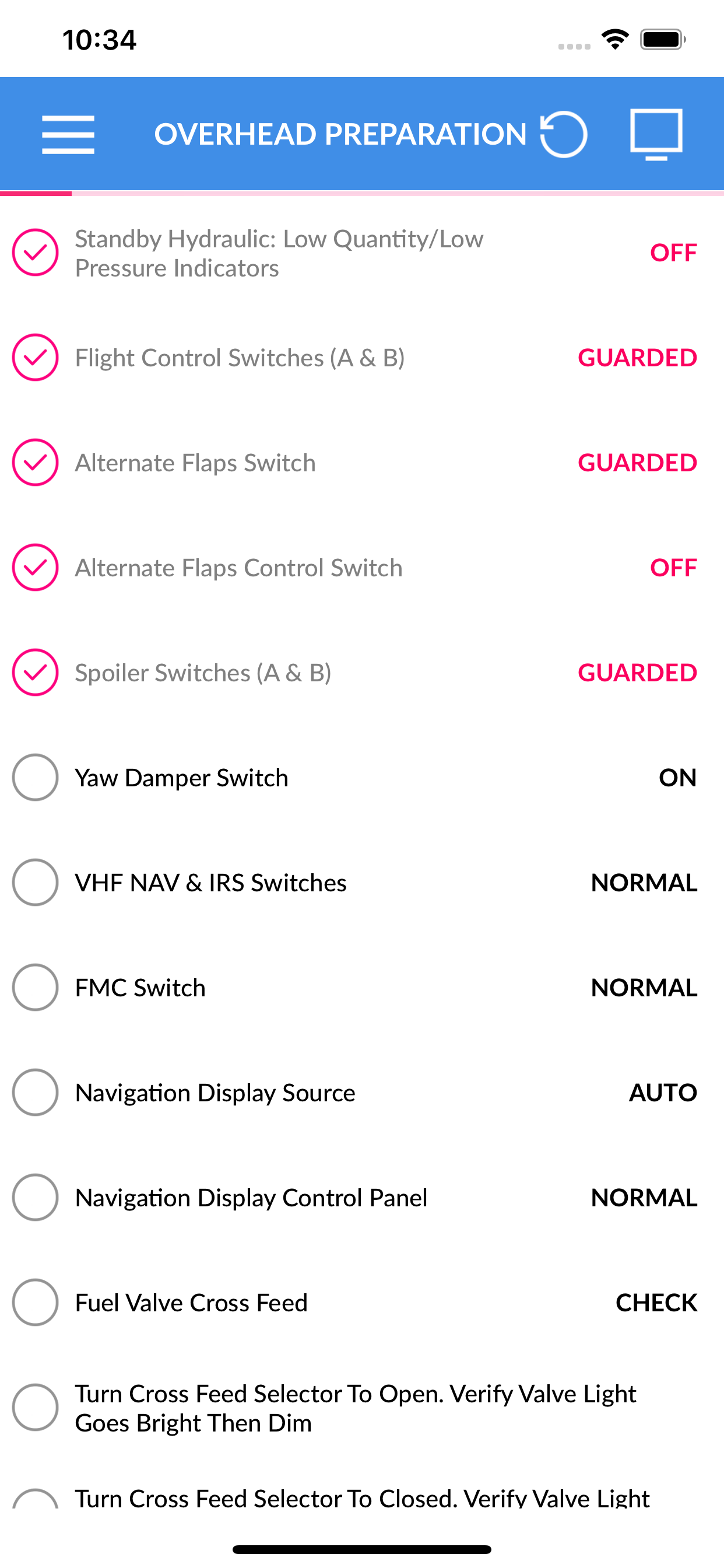 Boeing 737 NGX Checklist