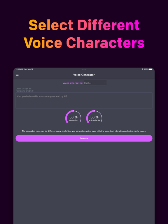 Screenshot #6 pour AI Voice Generator - SEDA
