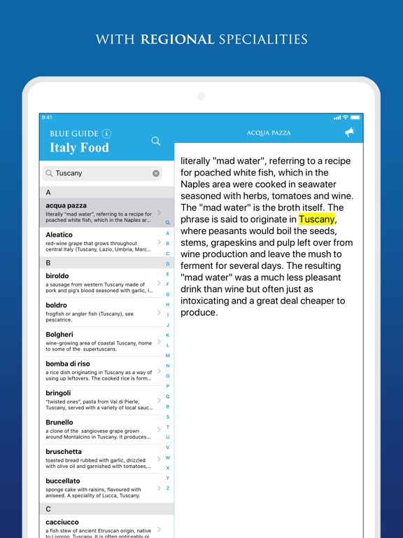 Italian Food by Blue Guides iPad screenshot 4 - Travel app