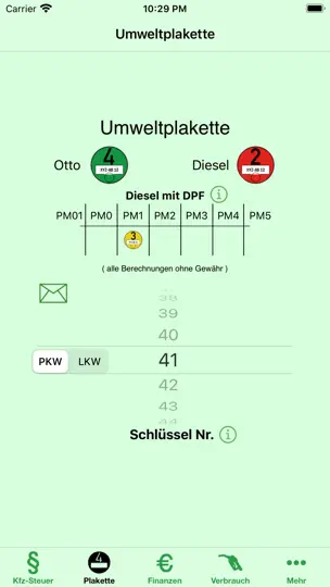 Screenshot von KfzSteuer+ auf dem iPhone 8