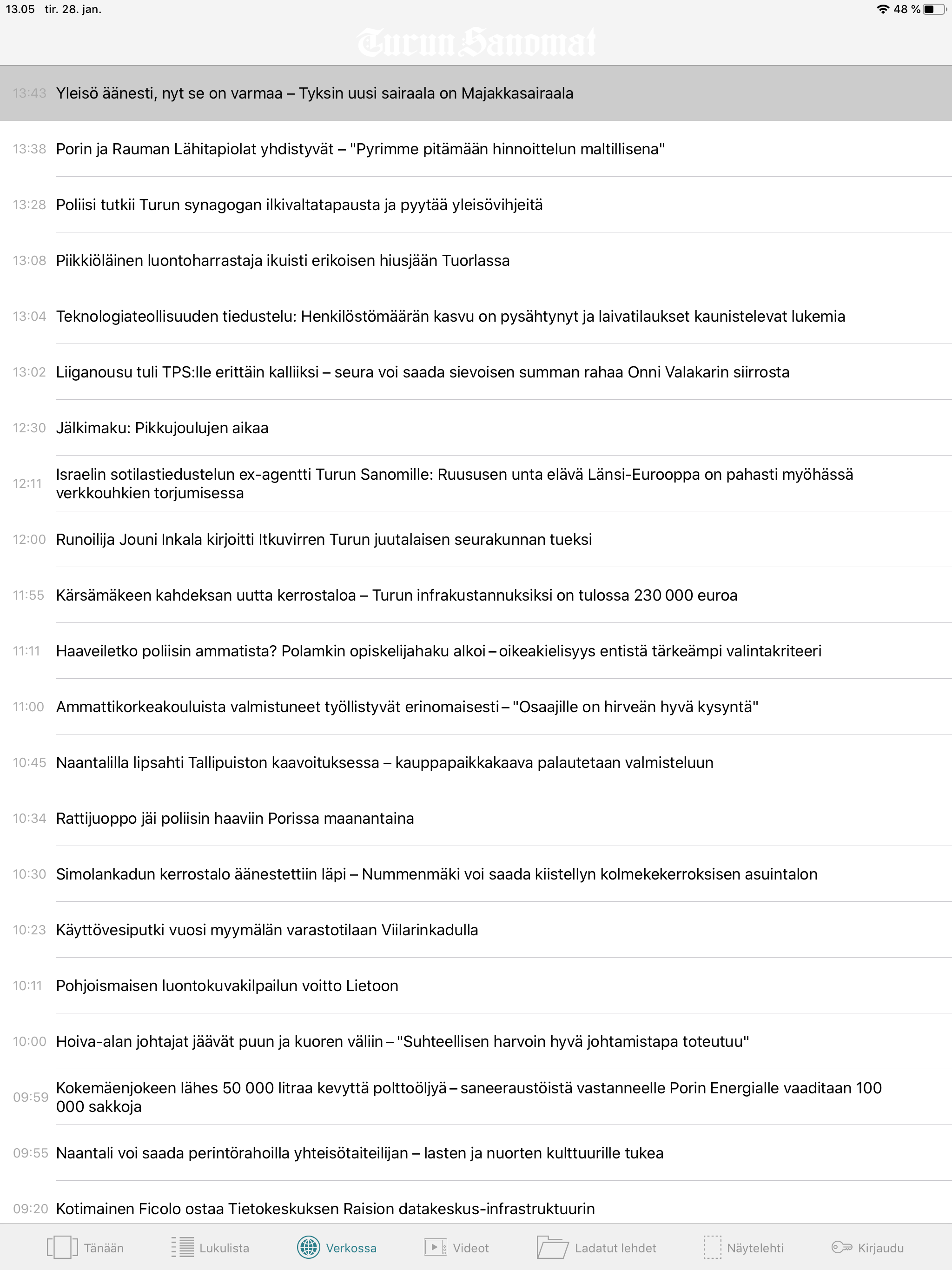 Turun Sanomat näköislehti