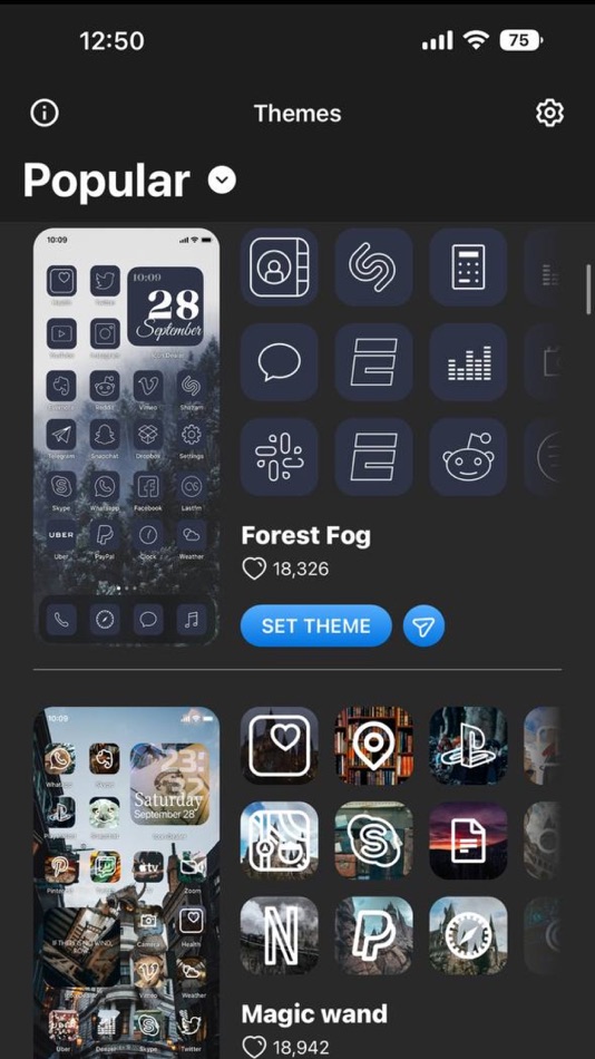 #5. Themes App Icons & Widgets 26 (iOS) Podle: Barys Bandarenko