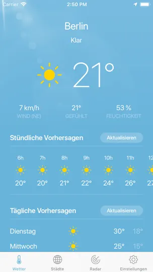 Screenshot von Wetter Pro · auf dem iPhone 1