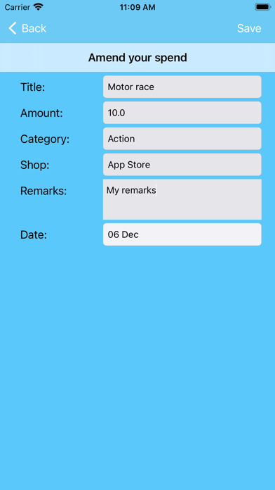 Online Spendings Screenshot
