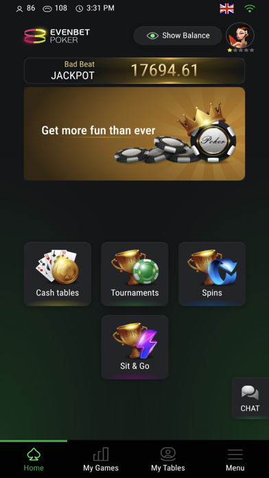 Evenbet Poker Screenshot