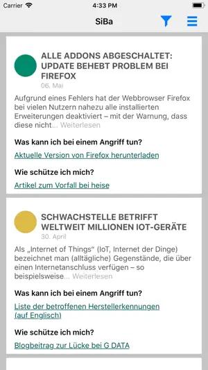 SiBa - Sicherheitsbarometer screenshot 1