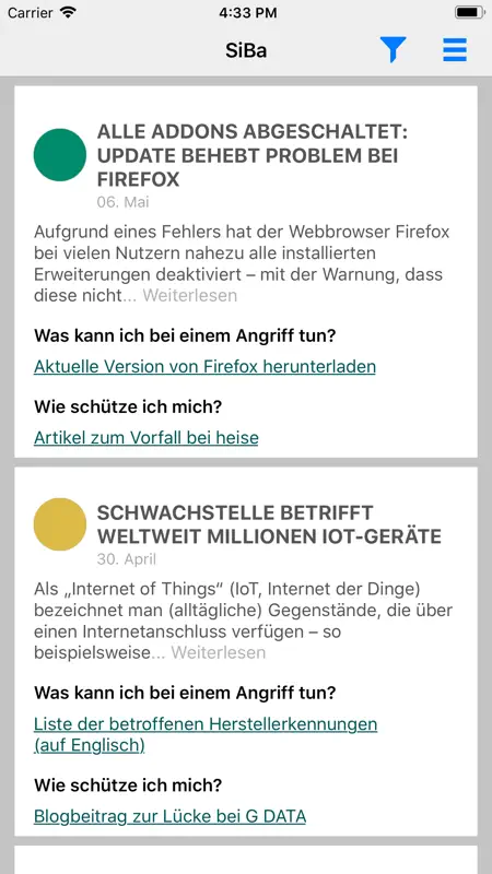 SiBa - Sicherheitsbarometer screenshot 1 of 5