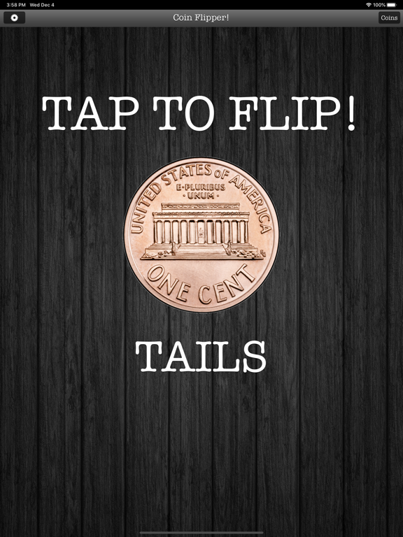 Flip a Coin App iPad screenshot 7 - Utilities app