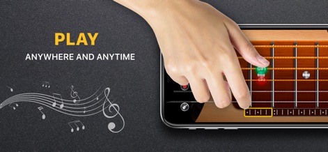 Real Guitar : Chords & Tabs - Cet outil aide les débutants et experts avec l'affichage des accords en temps réel sur le manche et une interface réactive pour le positionnement des doigts.