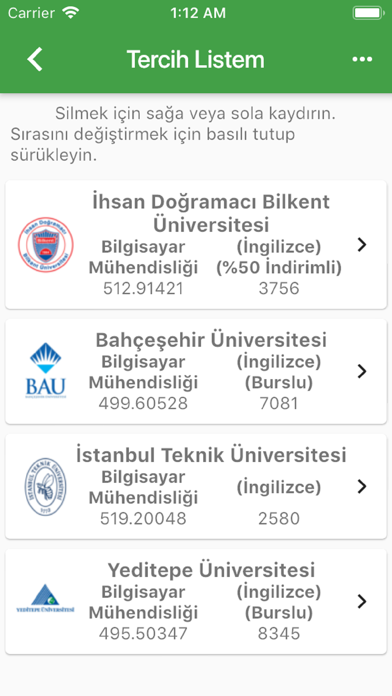Güncel YKS Tercih Robotu iPhone screenshot 6