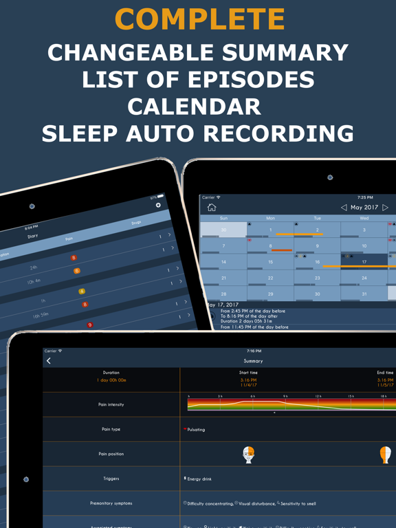 HeadApp Migraine Diary iPad screenshot 4 - Medical app