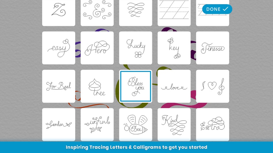 #4. Calligraphy Tracing - Flourish (iOS) Podle: Frosby Designs Ltd.