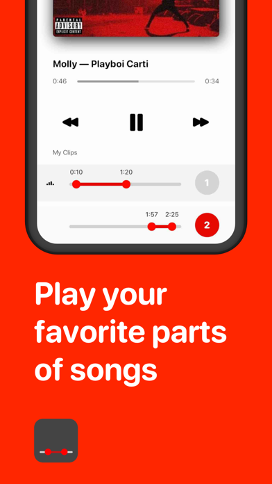 Screenshot #1 pour MusiCue: Song Clips Player