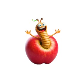 Apple Worm Stickers