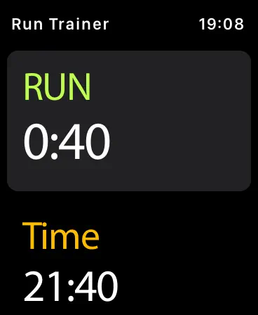Running app - Run Trainer