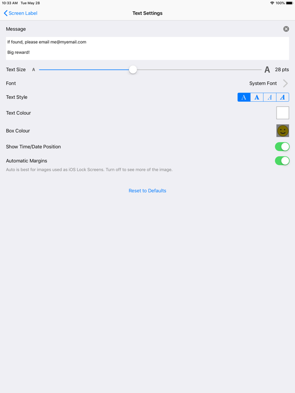 Screen Label iPad screenshot 5 - Utilities app