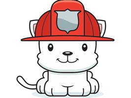 Firefighter Kitten Stickers