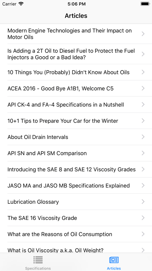 #2. Oil Specifications (iOS) 게시자: My Web Kft.