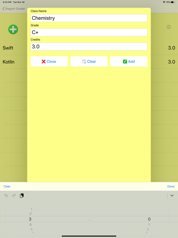 Elegant Grader iPad screenshot 4 - Education app
