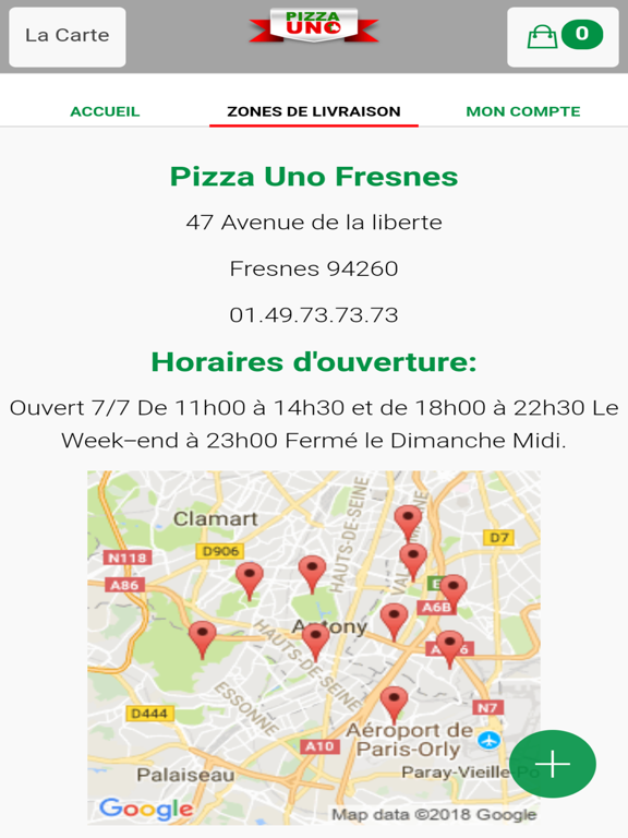 Pizza Uno Fresnes iPad screenshot
