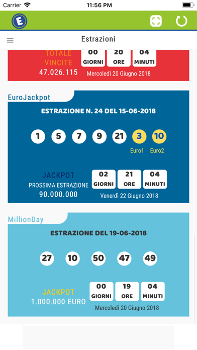 Estrazioni Lotto SuperEnalotto Screenshot