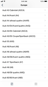 Car parts for Audi - diagrams screenshot