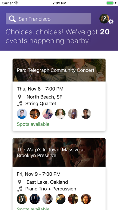 Groupmuse Screenshot
