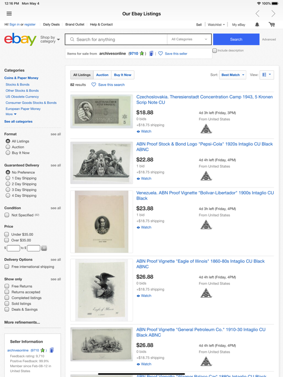 Archives International Auction iPad screenshot 8 - Shopping app