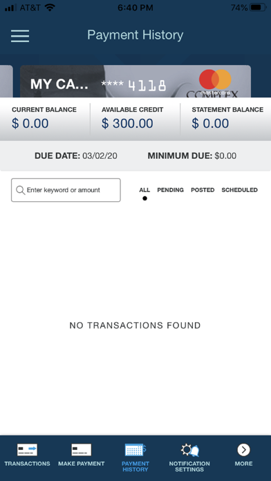 CCFCU Credit Screenshot
