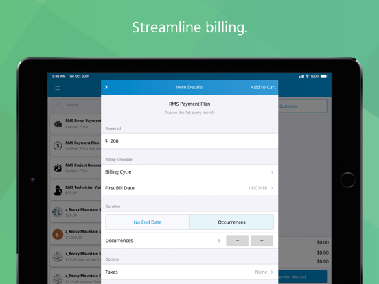 PaySimple iPad screenshot 3 - Business app