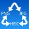 Easily Convert your photos to JPG / JPEG , PNG, or HEIC format in an instant