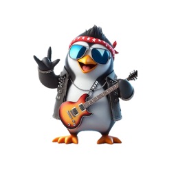 Rockstar Penguin Stickers