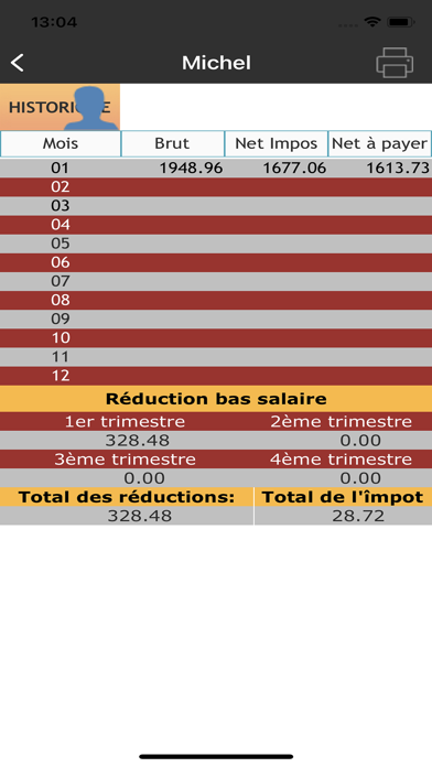 BULLETIN DE SALAIRE Screenshot