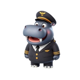 Hippo Airline Pilot Stickers
