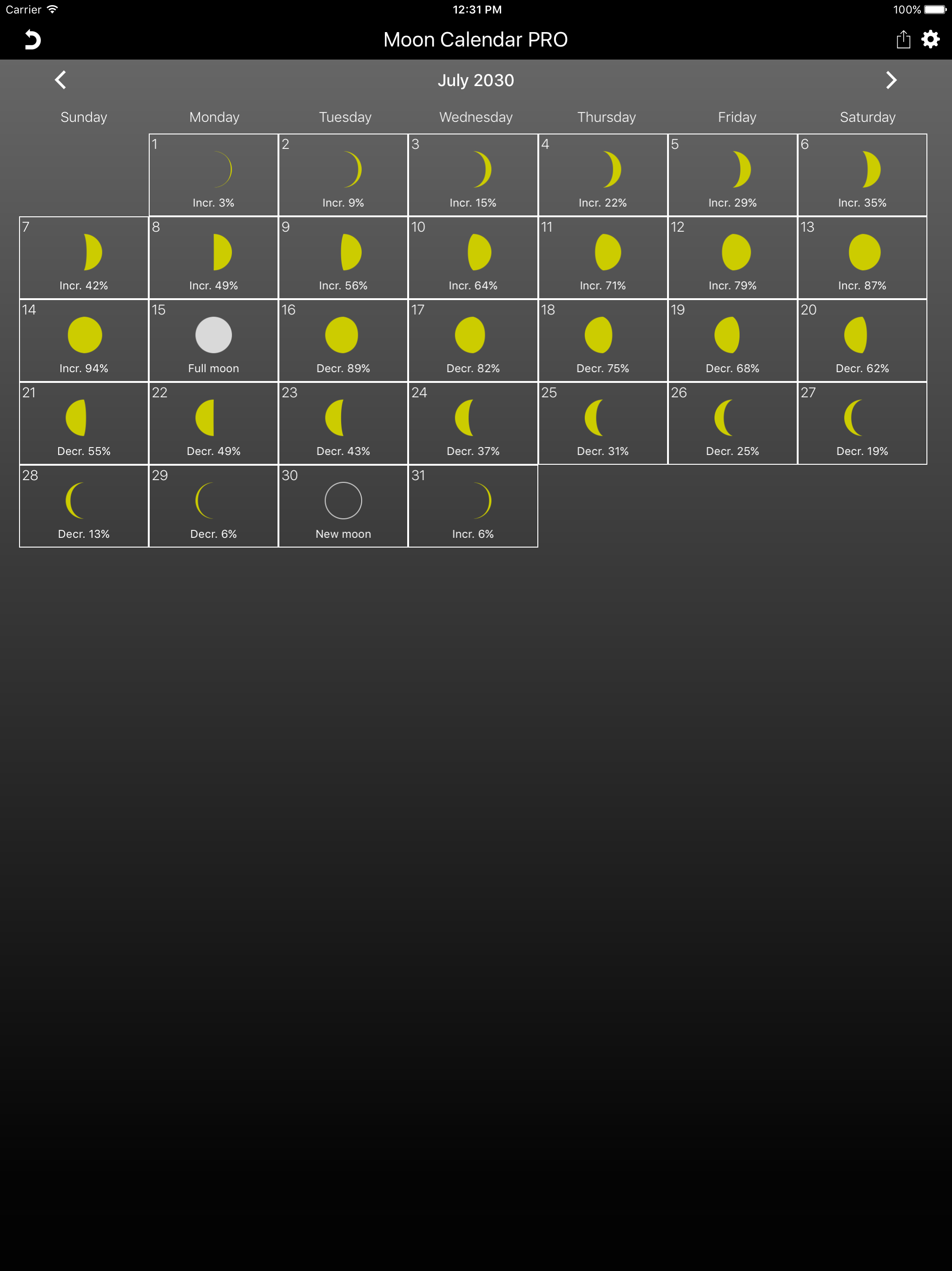 The Moon Calendar PRO screenshot 12