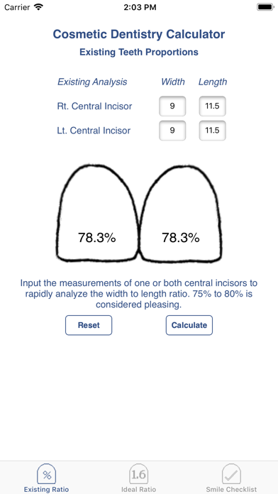 Cosmetic Dentistry Calculator iPhone screenshot