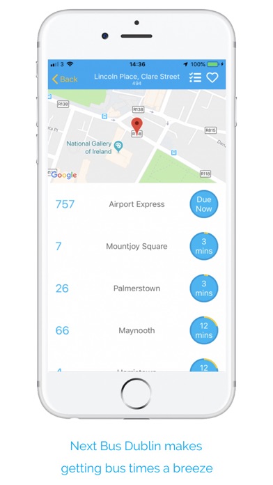 Screenshot #1 pour Next Bus Dublin & Ireland