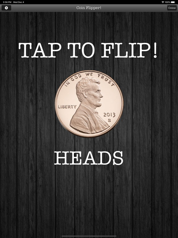 Flip a Coin App iPad screenshot 6 - Utilities app