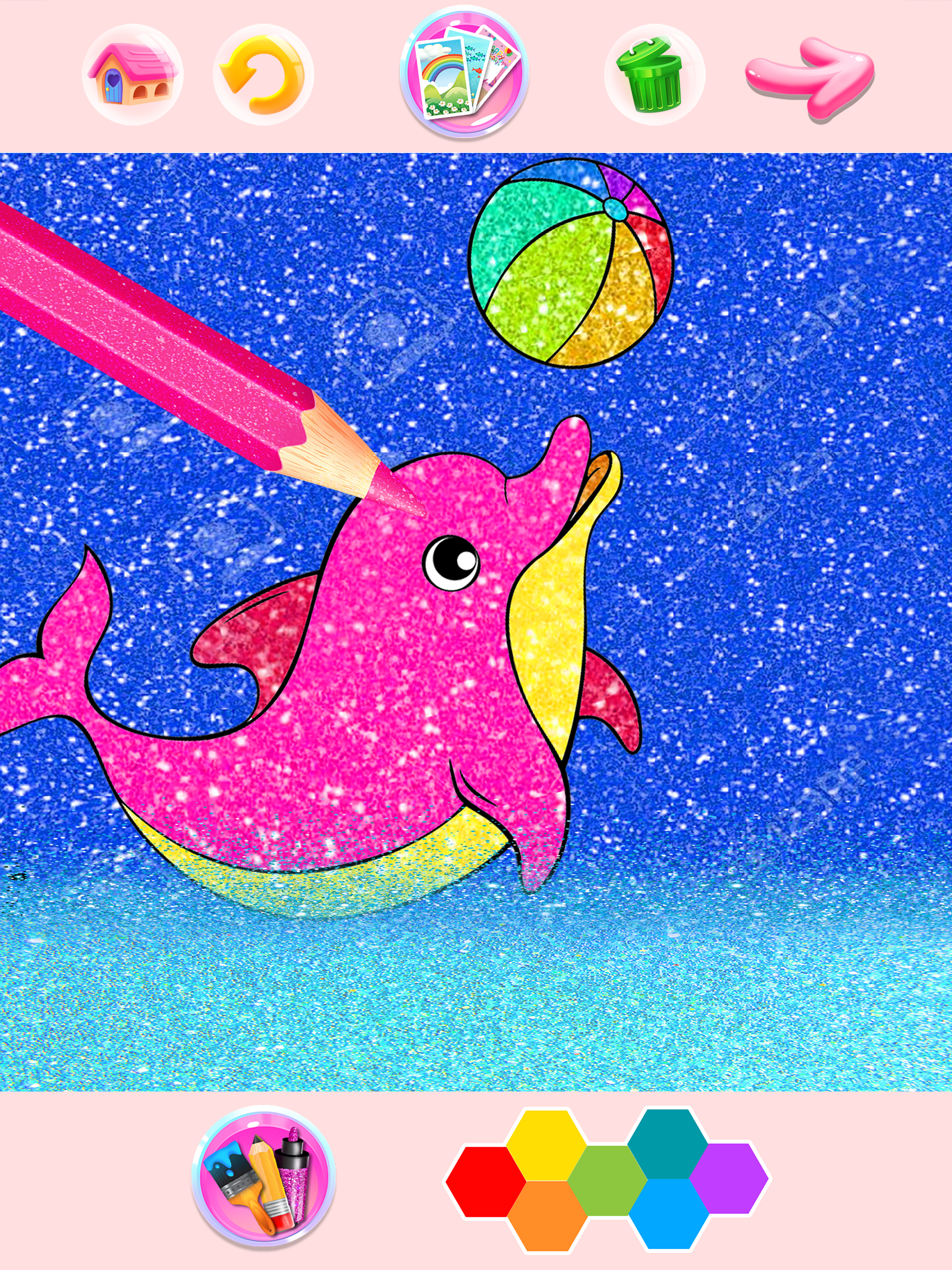 Rainbow Glitter Coloring Book screenshot 14