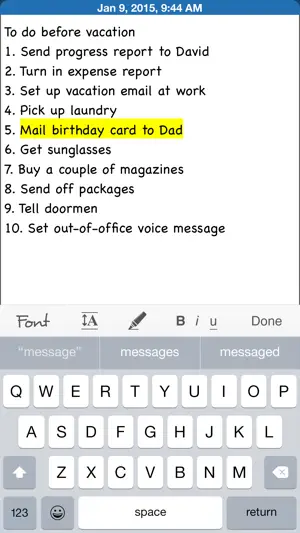 indxCards screenshot 2
