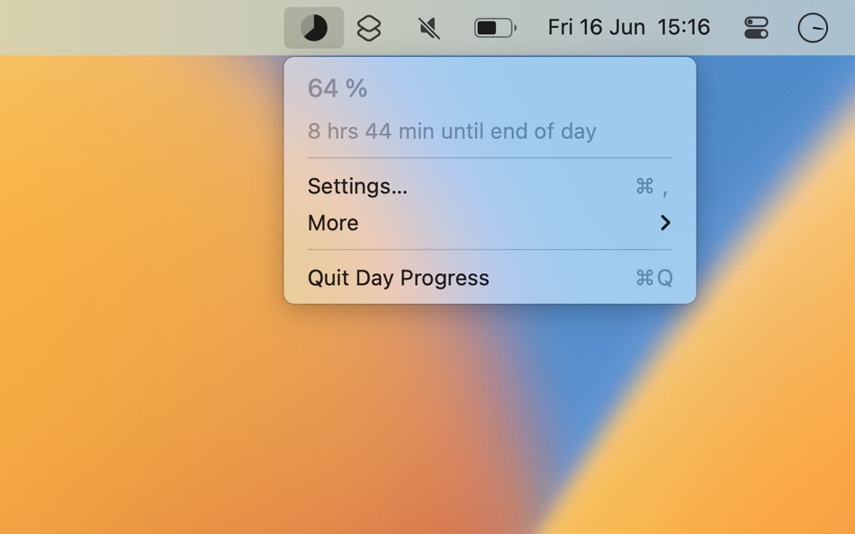#1. Day Progress (macOS) 由: Sindre Sorhus
