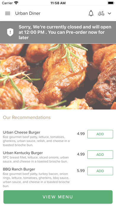 Urban Diner. Screenshot
