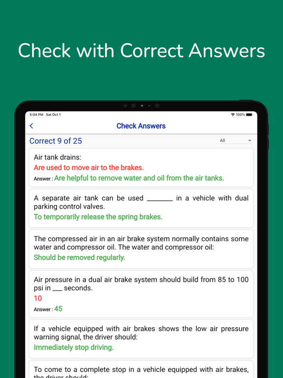 Oklahoma CDL Permit Practice iPad screenshot 8 - Education app