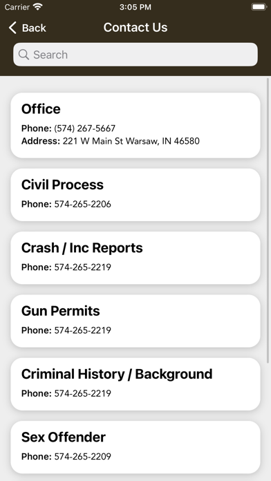 Kosciusko County Sheriff Screenshot
