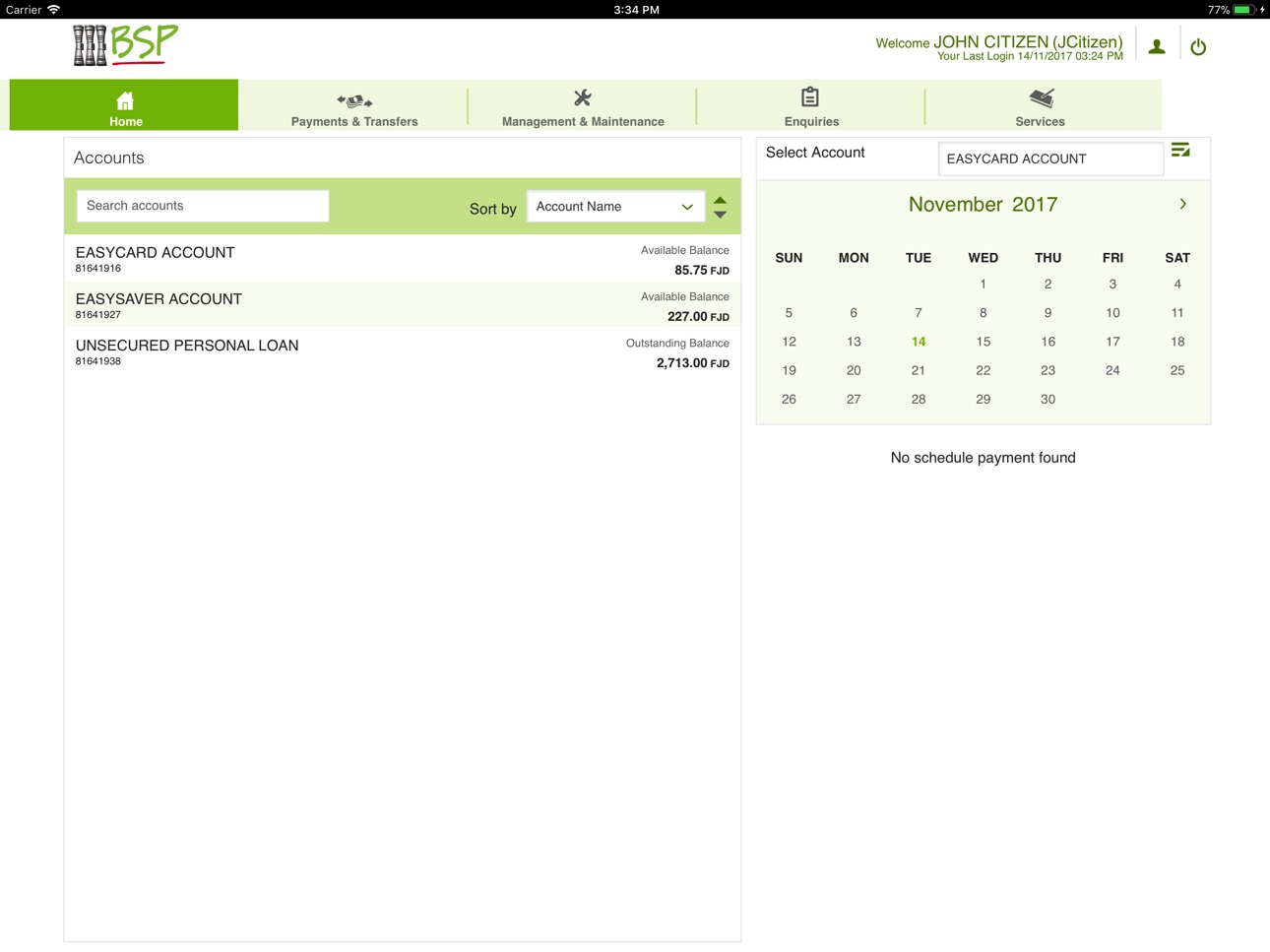 Screenshot 3 of BSP Fiji Mobile Banking