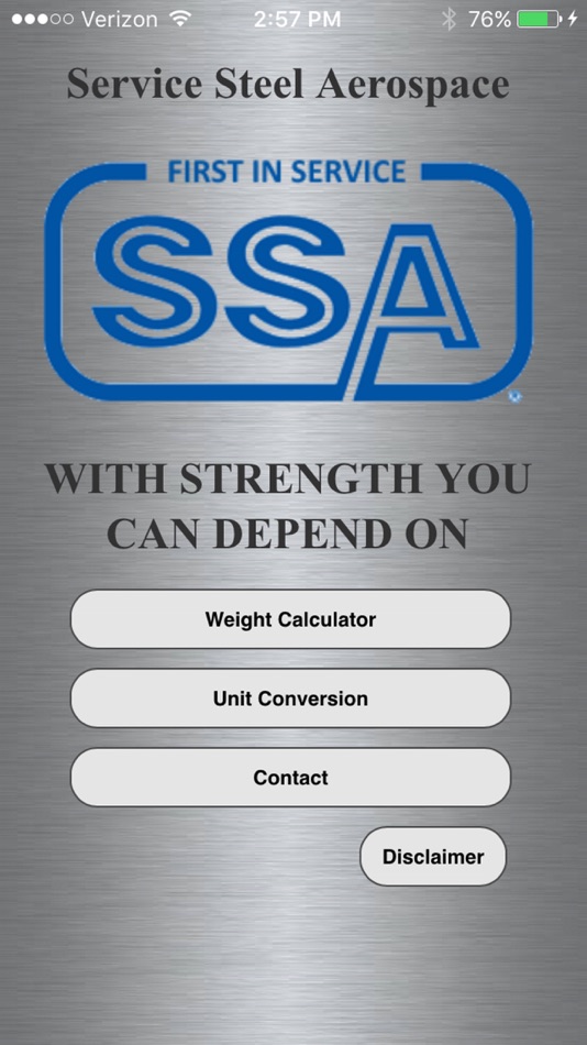 #1. SSA Weight Calculator (iOS) Podle: Service Steel Aerospace Corp.
