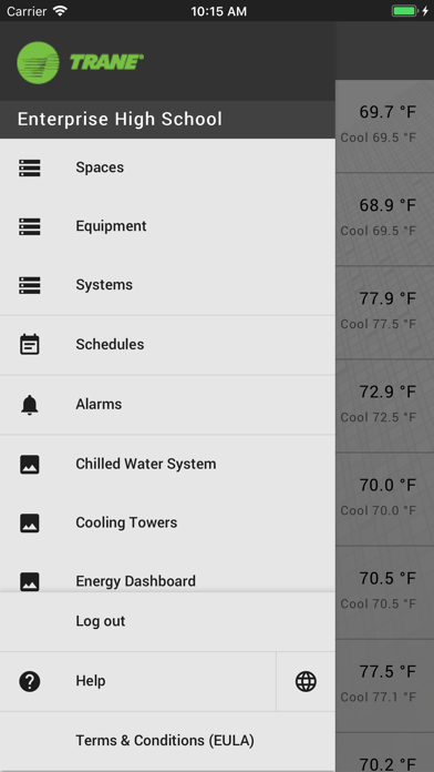 Trane BAS Operator Screenshot