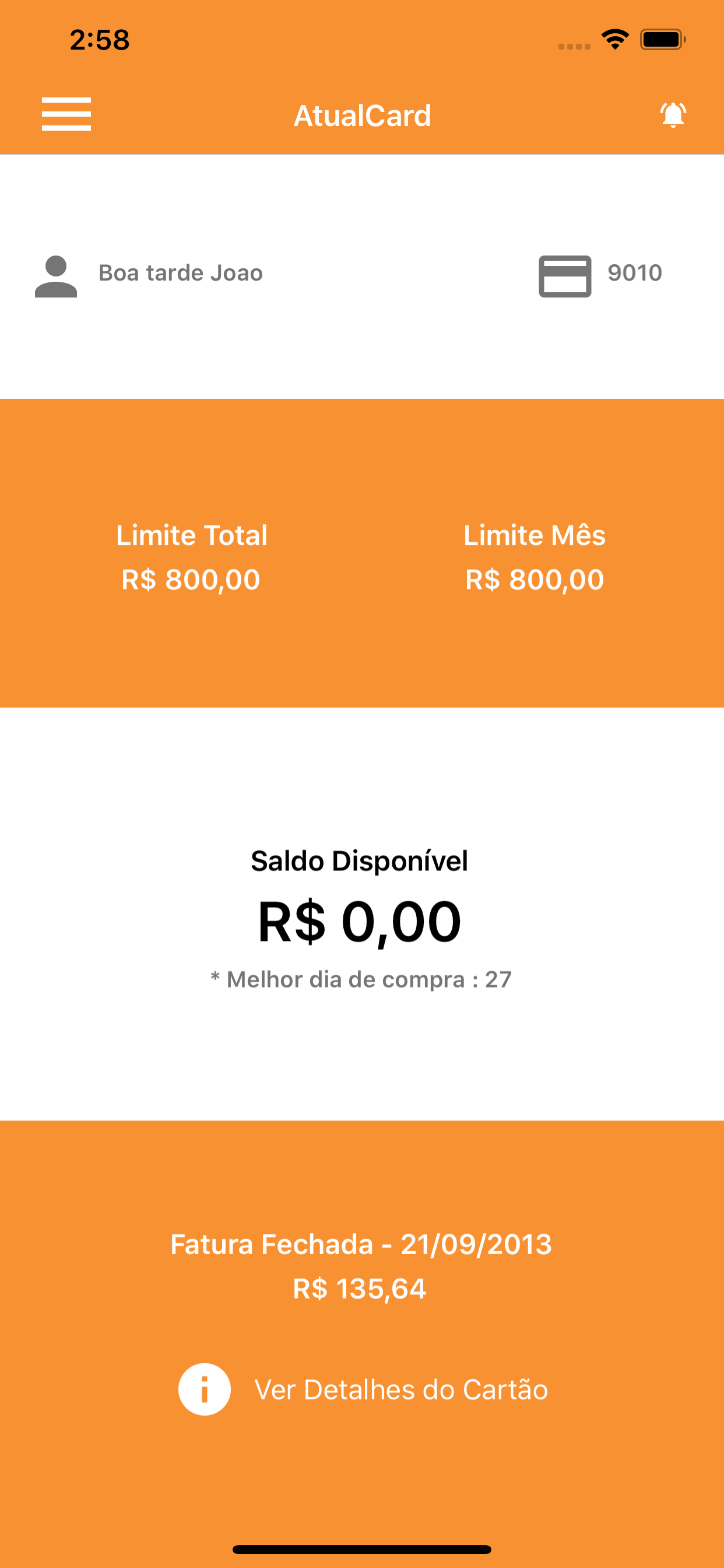 Cartão Atualcard