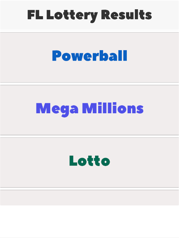 FL Lotto Results iPad screenshot 1 - Utilities app