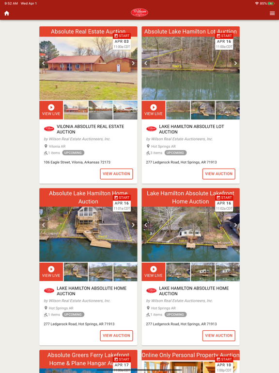Wilson Auctioneers iPad screenshot 3 - Business app